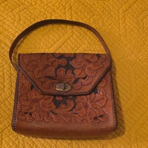 Elegant Floral Embossed Leather Bag